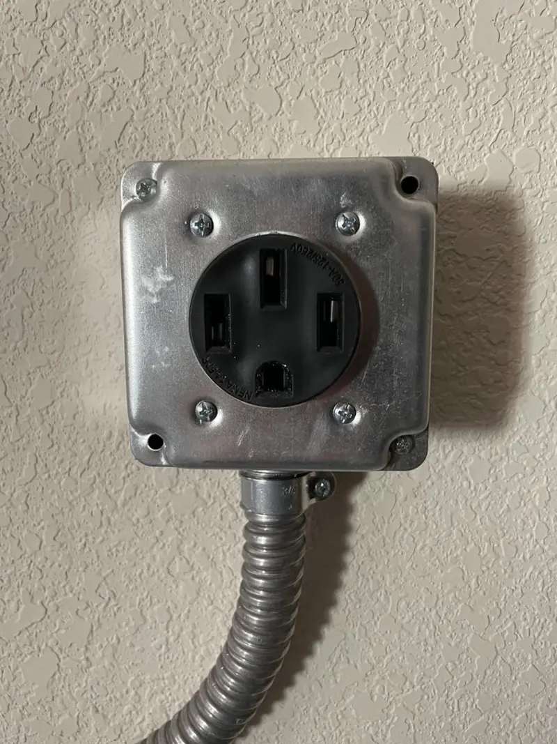 NEMA 14-50 outlet installed for Electrical Panel Upgrade in DeMotte